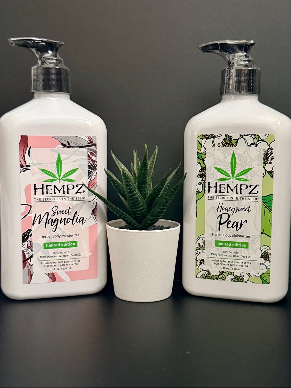 NEW SEALED Hempz Ltd. Edition Lotion Duo Sweet Magnolia & Honeysweet Pear 17oz